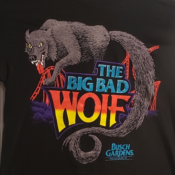 The Big Bad Wolf T-shirt 1990s XL Busch Gardens Virginia Amusement park - Picture 2 of 3